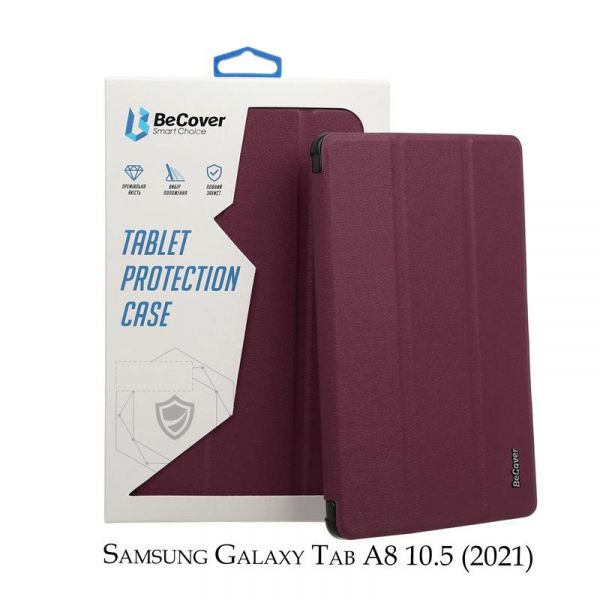 - BeCover Smart  Samsung Galaxy Tab A8 SM-X200/SM-X205 Red Wine (707268) -  1