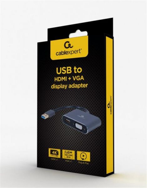  Cablexpert (A-USB3-HDMIVGA-01) USB-HDMI/VGA, 0.15 -  2