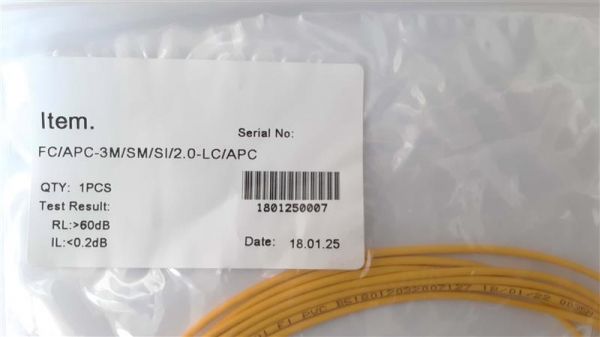  Abee LC/APC-FC/APC simplex, G657A, 2.0mm, 3m -  2