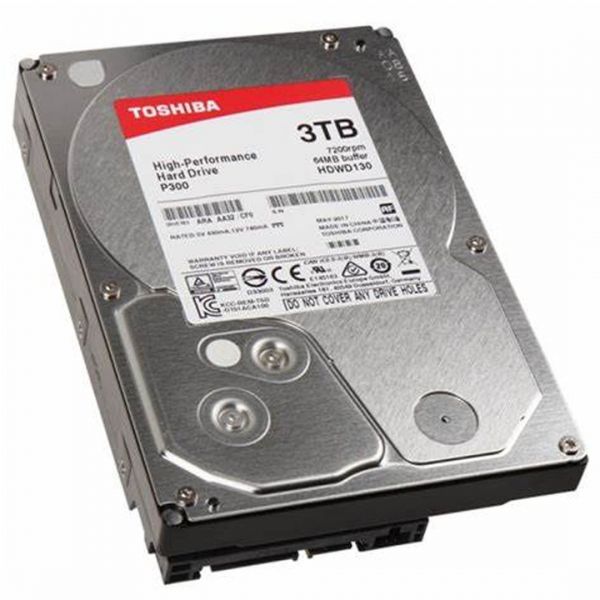  HDD SATA 3.0TB Toshiba P300 7200rpm 64MB (HDWD130UZSVA) -  2