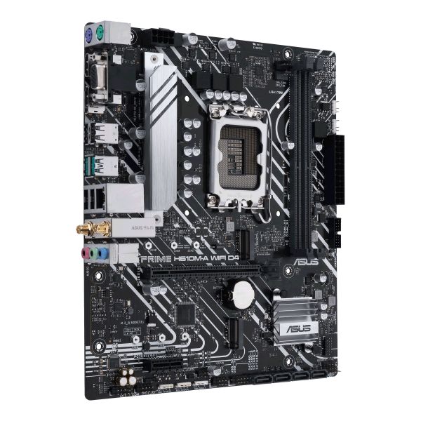 . LGA1700, Asus PRIME H610M-A WIFI D4, H610, 2xDDR4, Int.Video(CPU), 4xSATA3, 2xM.2, 1xPCI-E 16x 4.0, 1xPCI-E 1x 3.0, ALC997, I225V, WiFi 5, Bluetooth 5.0, 4xUSB3.2/6xUSB2.0, VGA/HDMI/DP, MicroATX -  3