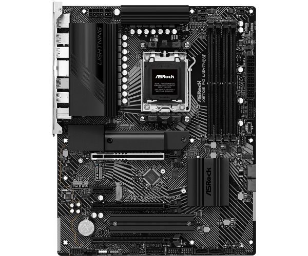   AM5 ASRock X670E PG Lightning, X670, 4xDDR5, Int.Video (CPU), 4xSATA3, 3xM.2, 1xPCI-E 5.0 16x, 2xPCI-E 4.0 16x, 1xPCI-E 4.0 1x, 1xM.2 (Key E), ALC897, RTL8125BG, 10xUSB3.2/6xUSB2.0, HDMI/DP, CrossFire, ATX -  2