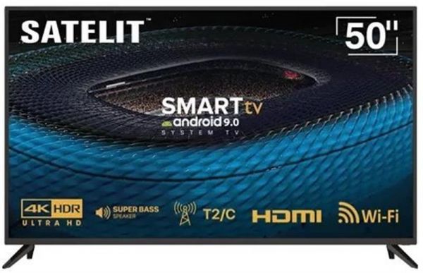  50" Satelit 50U9100ST, 3840x2160, 60 , Smart TV, Android 9.0, DVB-T2/C, 3xHDMI, 2xUSB, VESA 200x200 -  1