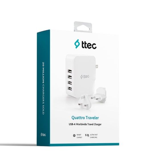    Ttec Quattro Traveler 4USB 5.1A/25 White (2SC02BUK) -  2