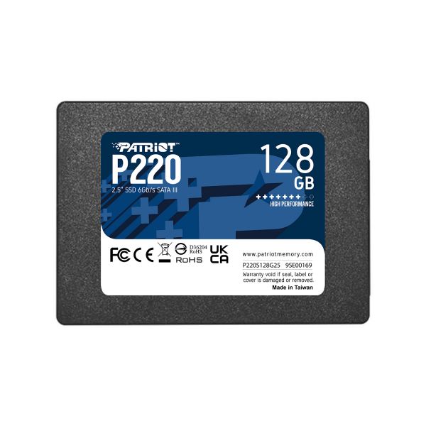 SSD  Patriot P220 128GB 2.5" SATAIII TLC (P220S128G25) -  1