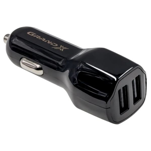    Grand-X (2USB 3.4A) Black (CH-28) -  1