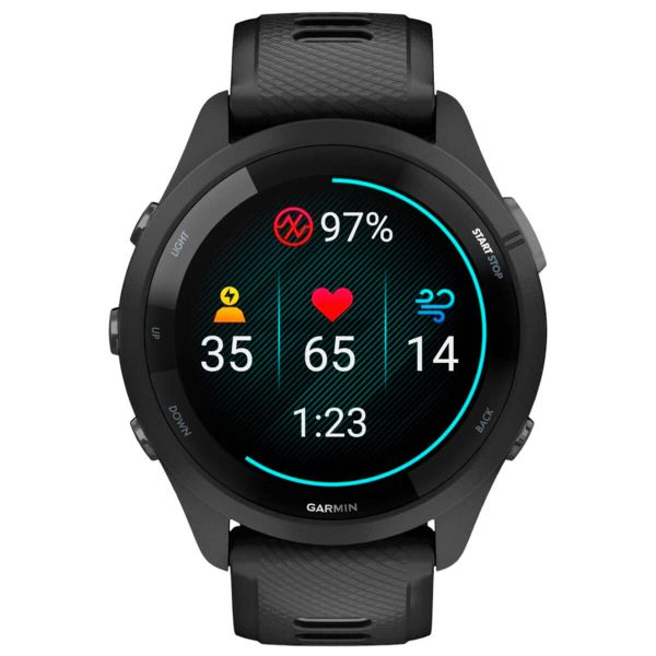 - Garmin Forerunner 265 Black Bezel  Case  Black/Powder Gray Silicone Band (010-02810-50) -  6