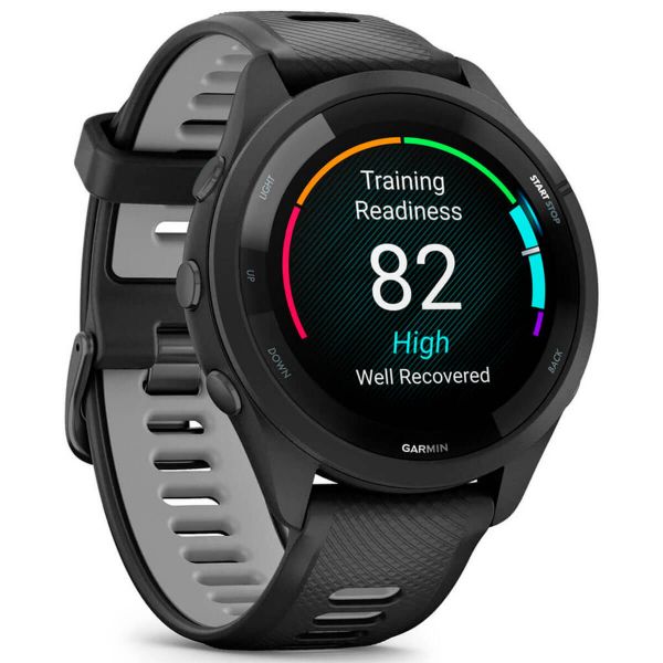 - Garmin Forerunner 265 Black Bezel  Case  Black/Powder Gray Silicone Band (010-02810-50) -  9