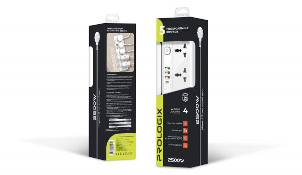   ProLogix Premium (PR-SC5415W) 5 , 4 USB (1 PD +1 QC3.0 +2 AUTO ID), 2 ,  -  8