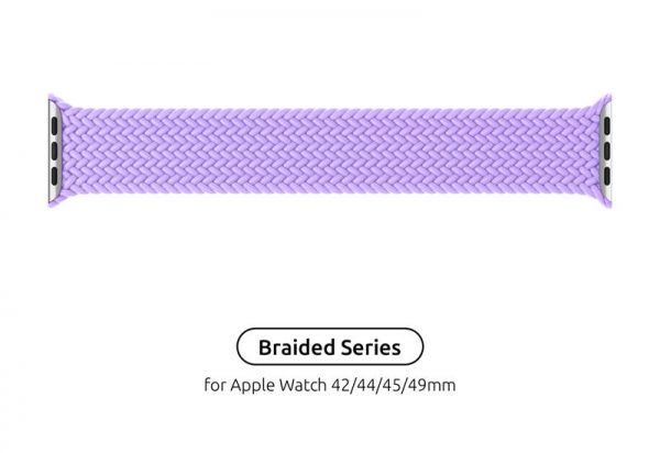  Armorstandart Braided Solo Loop  Apple Watch 42mm/44mm/45mm/49mm Lavender Grey Size 8 (160 mm) (ARM64911) -  1