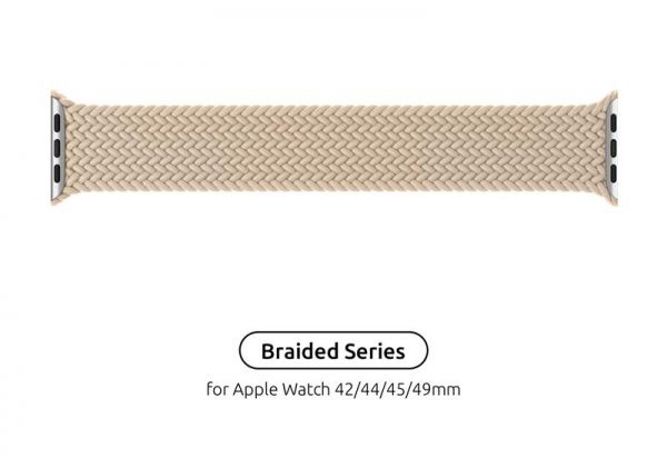  Armorstandart Braided Solo Loop  Apple Watch 42mm/44mm/45mm/49mm Beige Size 8 (160 mm) (ARM64905) -  1
