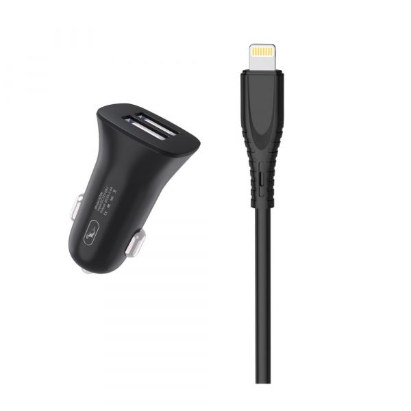    SkyDolphin SZ09L (2USB, 3.4A) Black (AZP-000109) +  Lightning -  1