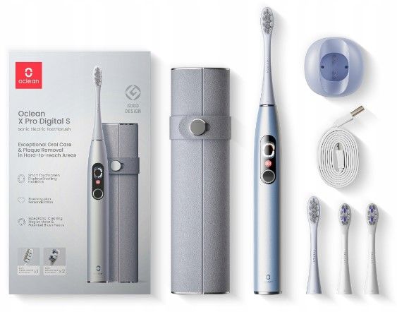    Oclean X Pro Digital Set Electric Toothbrush Glamour Silver (6970810552584) -  1