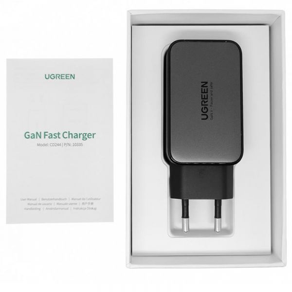   Ugreen 3xUSB 65W GaN (2USB-C+USB-A) CD244 Grey (10335) -  3