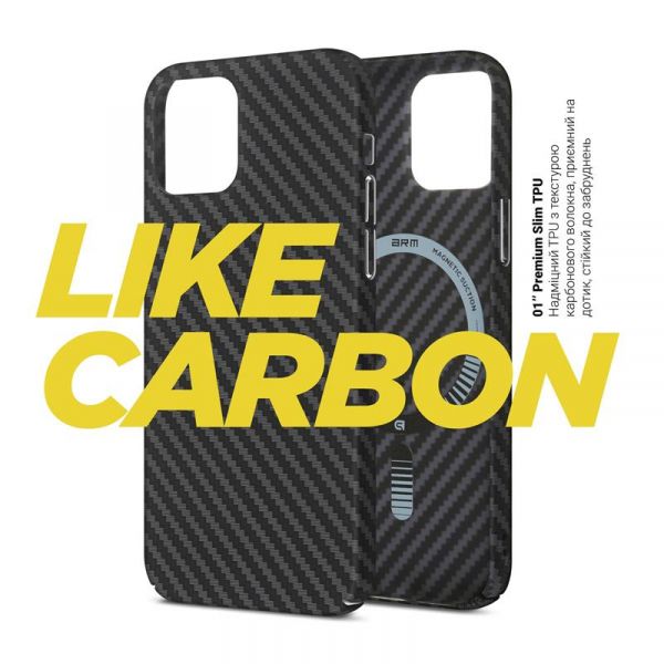 - Armorstandart LikeCarbon MagCase  Apple iPhone 13 Pro Max Black (ARM66362) -  2