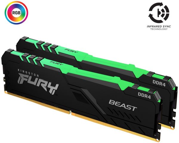   DDR4 2x8GB/3600 Kingston Fury Beast RGB (KF436C17BB2AK2/16) -  4