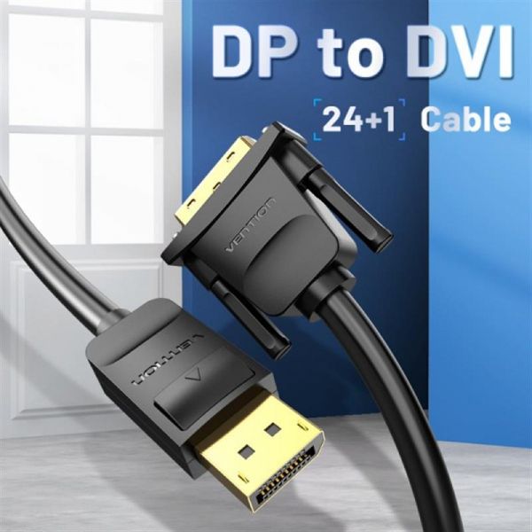  Vention DisplayPort - DVI-D (M/M), 2 , Black (HAFBH) -  3