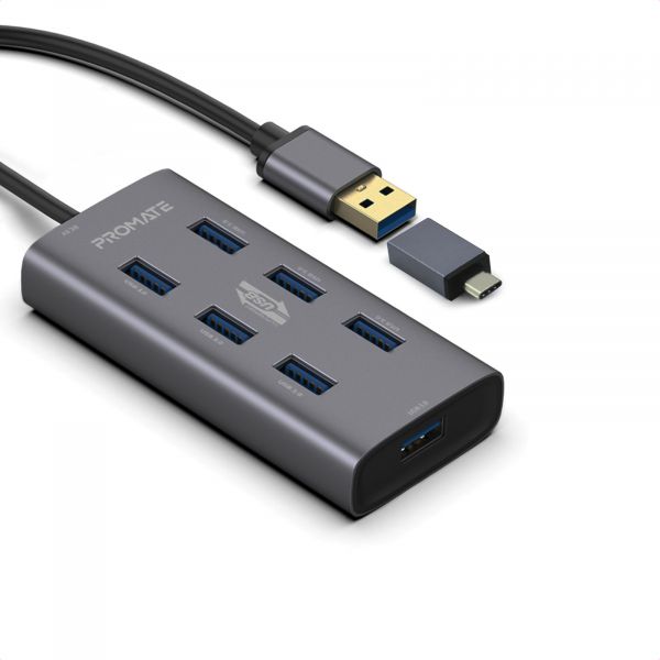  USB Promate EzHub Grey (ezhub-7.grey) -  1