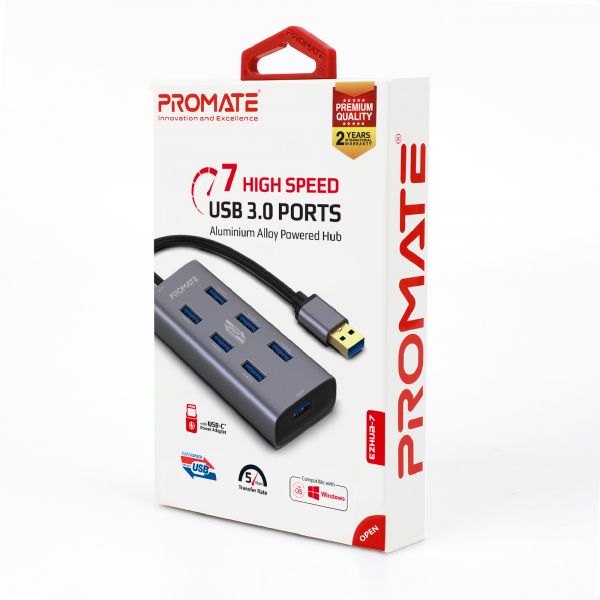  USB Promate EzHub Grey (ezhub-7.grey) -  9