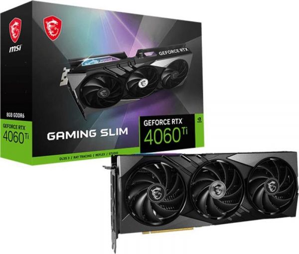  GF RTX 4060 Ti  8GB GDDR6 Gaming X Slim MSI (GeForce RTX 4060 Ti GAMING X SLIM 8G) -  1