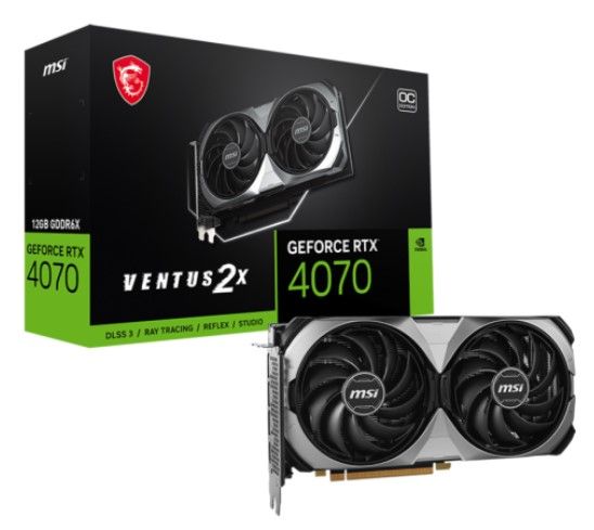  GF RTX 4070 12GB GDDR6X Ventus 2X E OC MSI (GeForce RTX 4070 VENTUS 2X E 12G OC) -  1