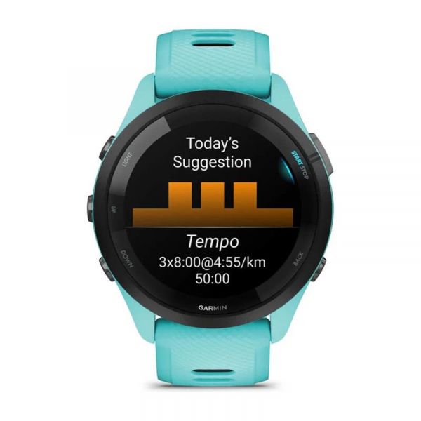 - Garmin Forerunner 265 Black Bezel with Aqua Case and Aqua/Black Silicone Band (010-02810-52) -  3