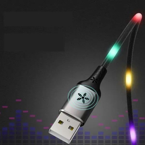  Remax RC-133i EL Luminous (Sound-Activated) USB - Lightning, 1 Black (6954851297567) -  1