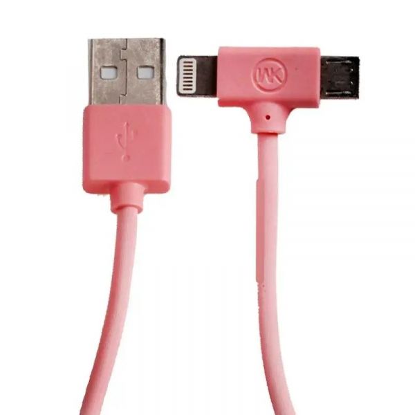  WK WDC-008 Axe Lightning/microUSB, 1 Pink (6970349287315) -  1