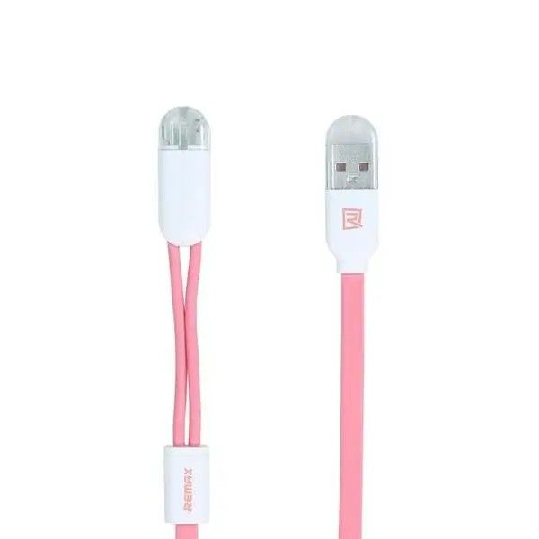  Remax RC-025t Gemini Lightning/microUSB, 1 Pink (6954851251286) -  1