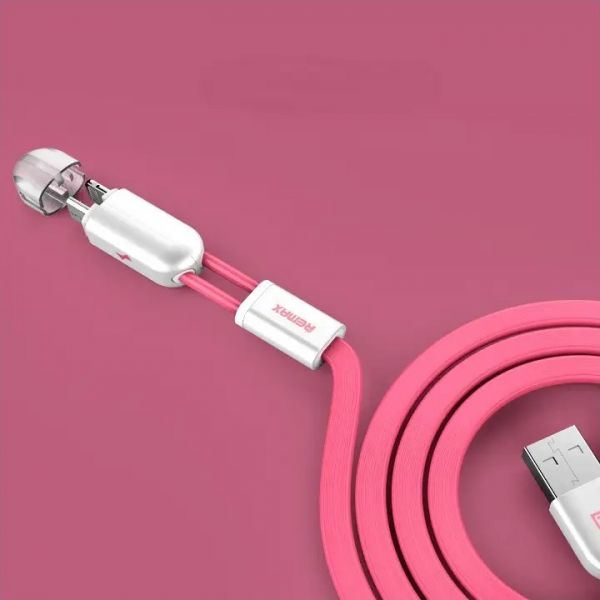  Remax RC-025t Gemini Lightning/microUSB, 1 Pink (6954851251286) -  2