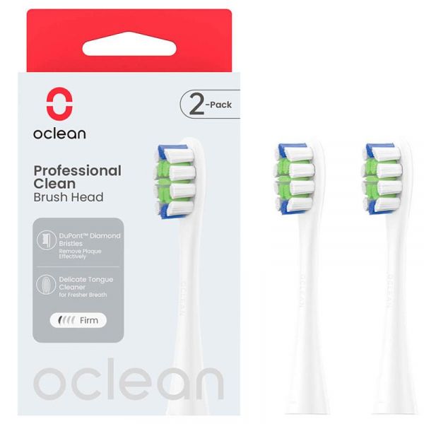     Oclean P1C1 W02 Professional Clean Brush Head White (2 ) (6970810553765) -  1