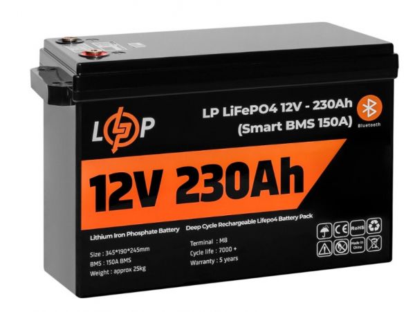      LogicPower 12V 230 AH (2944Wh) Smart BT   (BMS 150A/75) LiFePO4 -  4