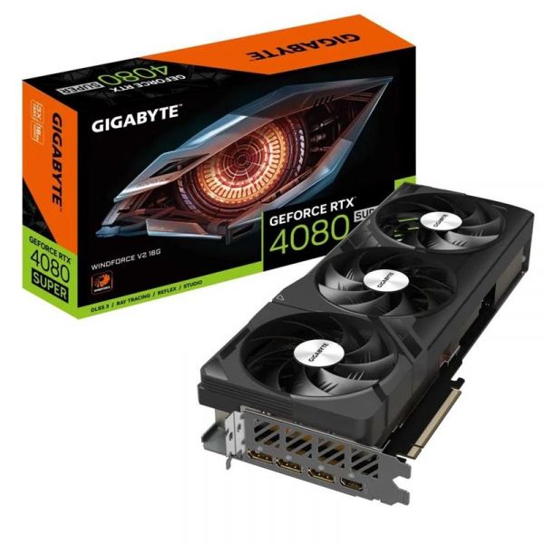  GF RTX 4080 Super 16GB GDDR6X Windforce V2 Gigabyte (GV-N408SWF3V2-16GD) -  1