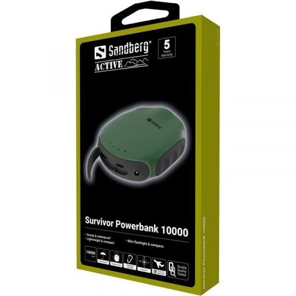  Sandberg Survivor Powerbank 10000mAh Green (420-60) -  10