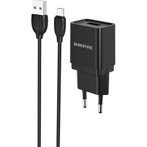   BorofoneBA19A Nimble (1USB, 1) Black (BA19AMB) +  MicroUSB -  1