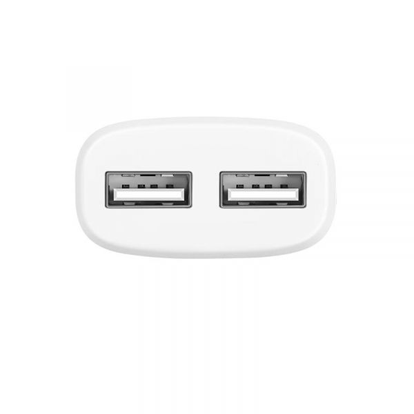    Hoco C12 (2USB, 2.4) White (C12MW) +  MicroUSB -  2