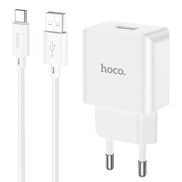    Hoco C106A (1USB, 2.1) White (C106ACW) +  Type-C -  1