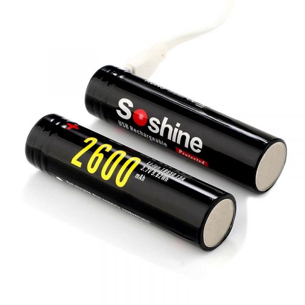  Soshine 18650 Li-Ion microUSB 2600mAh 1 -  3