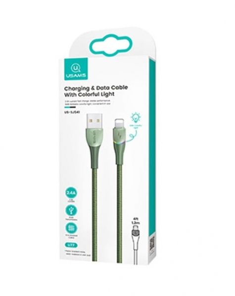  Usams US-SJ541 USB - Lightning, 1.2 , Green (SJ541USB03) -  2