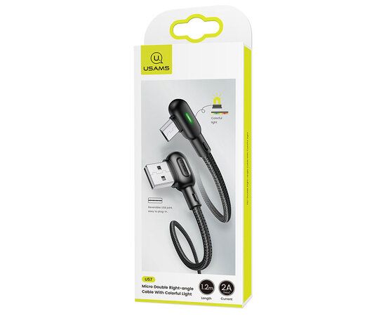  Usams US-SJ458 USB - Micro USB, 1.2 , Black (SJ458USB01) -  2