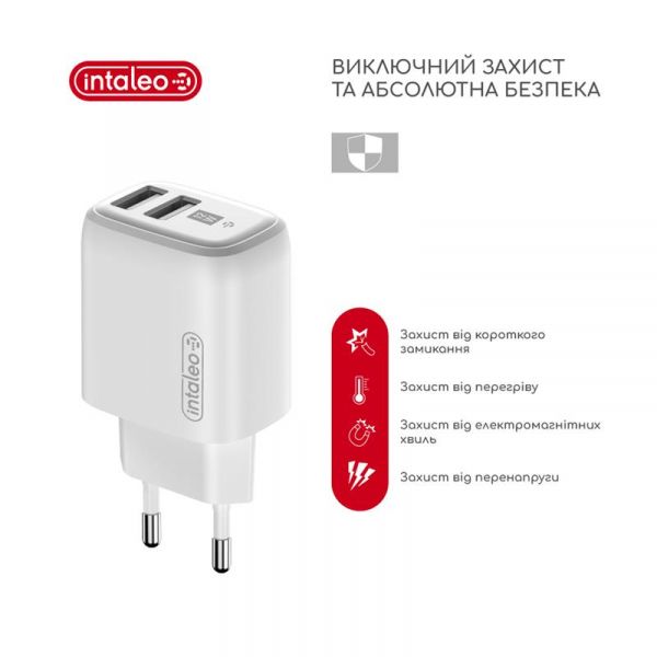    Intaleo TCG242 (2USB, 2.4A) White (1283126578281) -  5