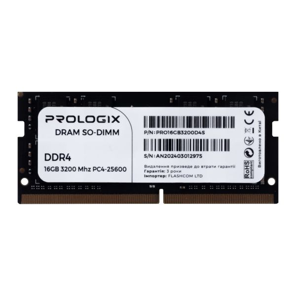  `i SO-DIMM 16GB/3200 1.35V DDR4 Prologix (PRO16GB3200D4SX) -  1