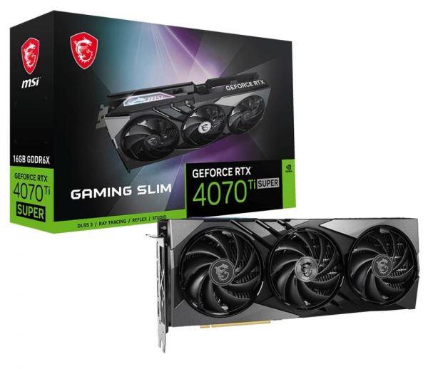  GF RTX 4070 Ti Super 16GB GDDR6X Gaming Slim MSI (GeForce RTX 4070 Ti SUPER 16G GAMING SLIM) -  1