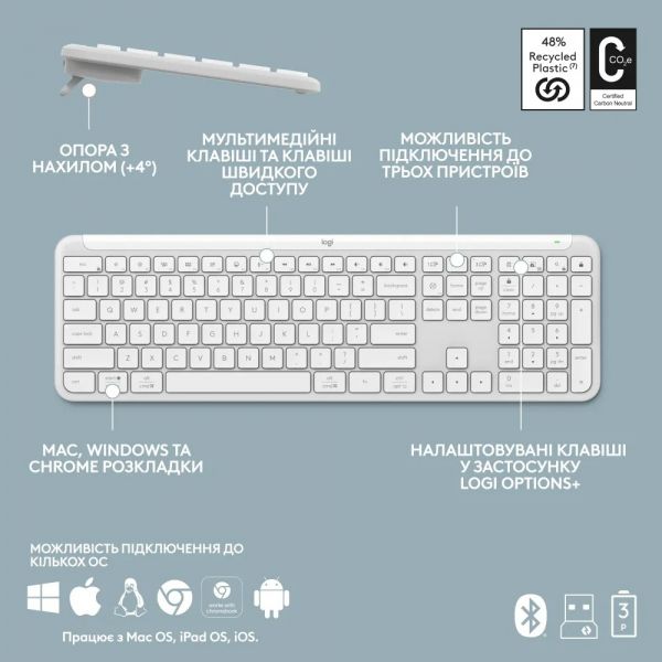  (, )  Logitech Signature Slim Combo MK950 OffWhite (920-012491) -  9