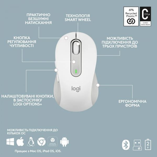  (, )  Logitech Signature Slim Combo MK950 OffWhite (920-012491) -  10