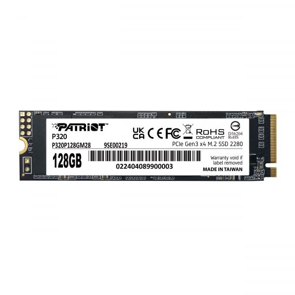  SSD  128GB Patriot P320 M.2 2280 PCIe 3.0 x4 NVMe TLC (P320P128GM28) -  1