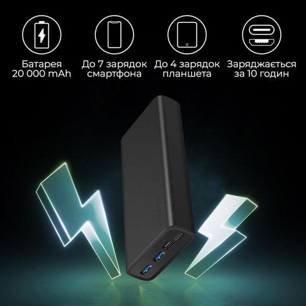    Promate Bolt-20 Black 20000mAh -  2