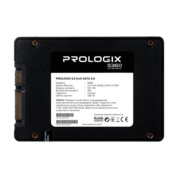  SSD 128GB Prologix S360 2.5" SATAIII TLC (PRO128GS360) -  2