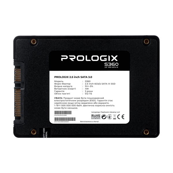  SSD 512GB Prologix S360 2.5" SATAIII TLC (PRO512GS360) -  2