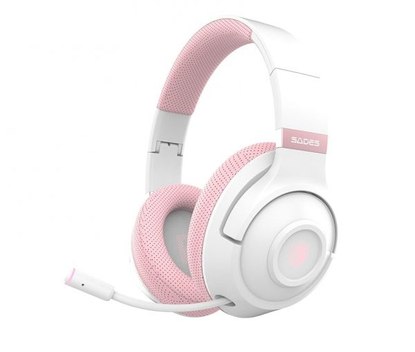 Bluetooth- Sades SA-205 Whisper White/Pink (sa205whp) -  1